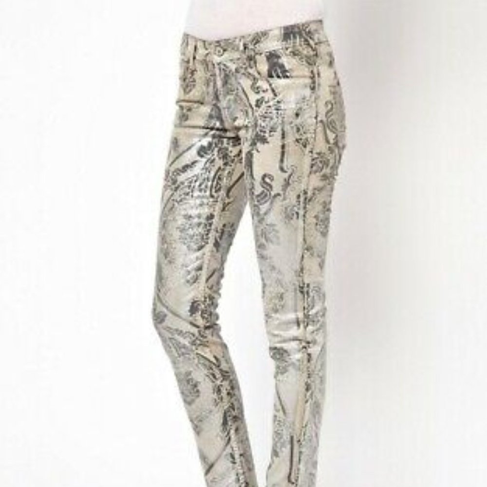 Vivienne Westwood x Lee Anglomania silver flower print denim jeans women